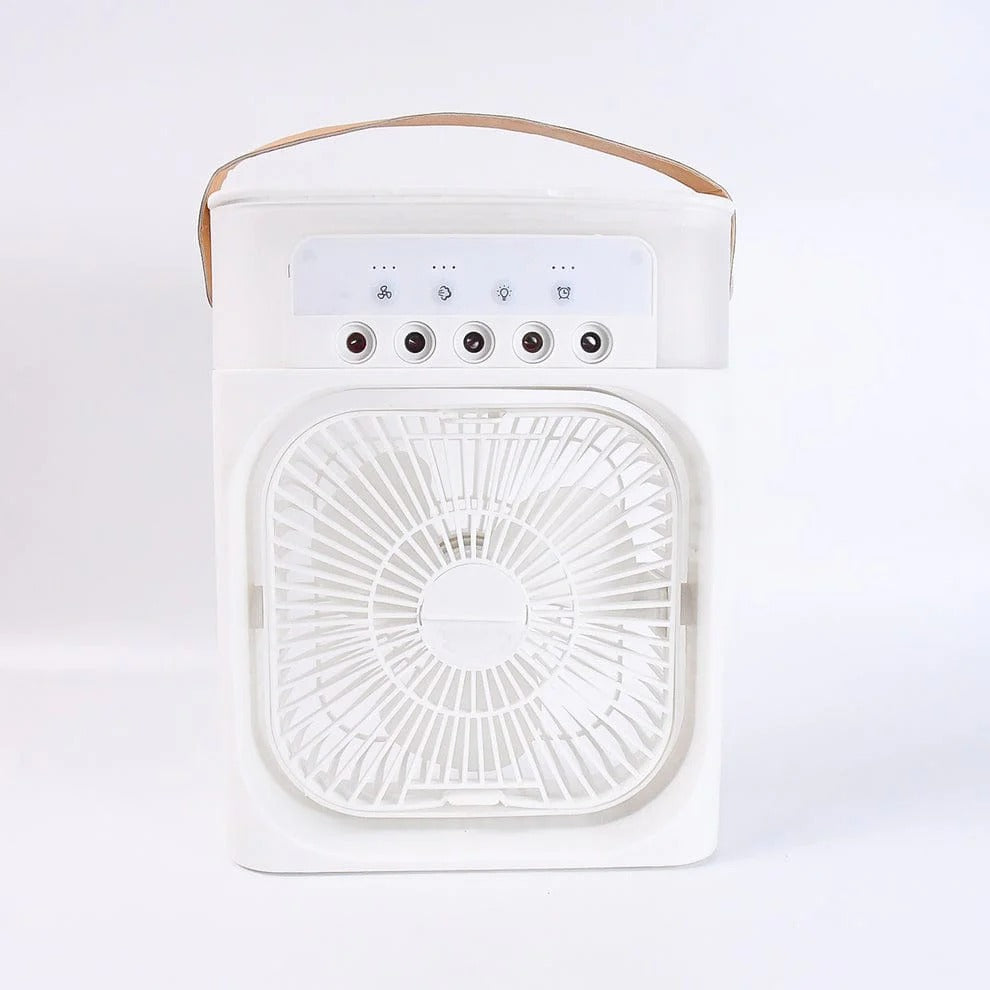 Portable Mini Air Cooler Fan with Water Mist & LED Light – USB Rechargeable