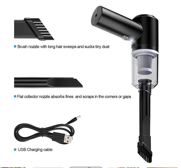 Portable Wireless Handheld Vacuum Cleaner USB Rechargeable Mini Car & Home Vacuum Cleaner