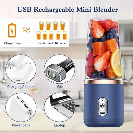 Portable USB Rechargeable Personal Blender Bottle – Mini Juicer Mixer for Smoothies & Shakes