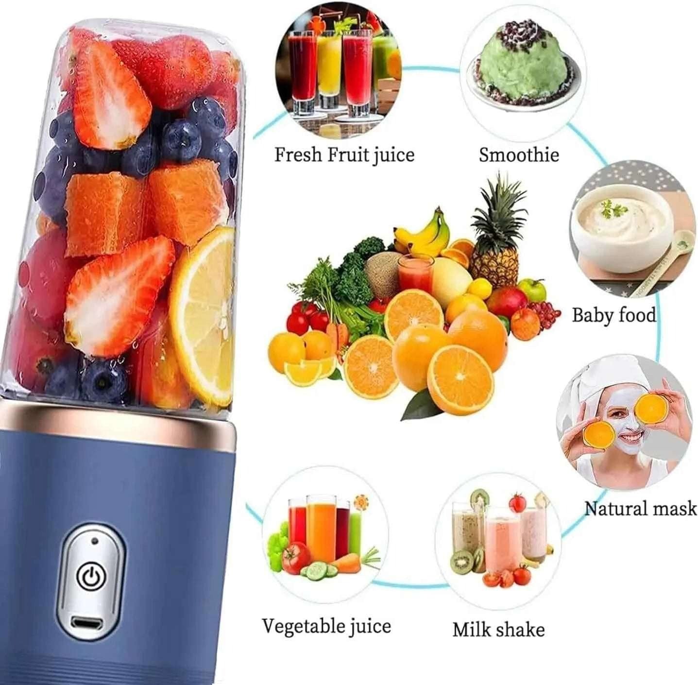 Portable USB Rechargeable Personal Blender Bottle – Mini Juicer Mixer for Smoothies & Shakes