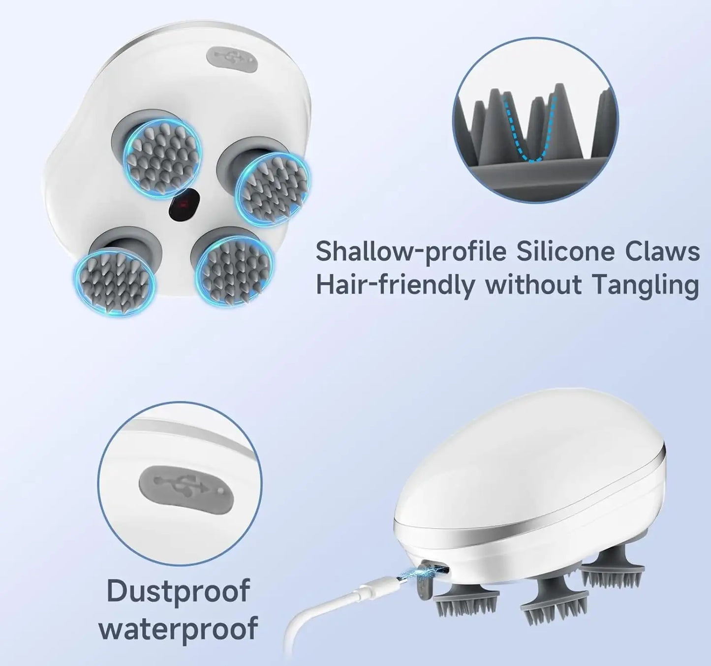 3D Electric Scalp Massager – Rechargeable Head & Body Relaxation Device