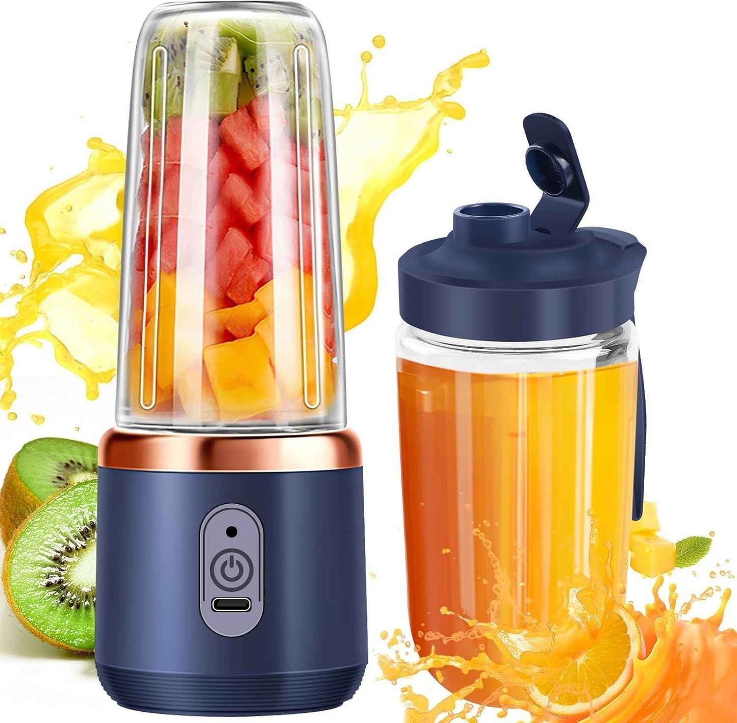 Portable USB Rechargeable Personal Blender Bottle – Mini Juicer Mixer for Smoothies & Shakes