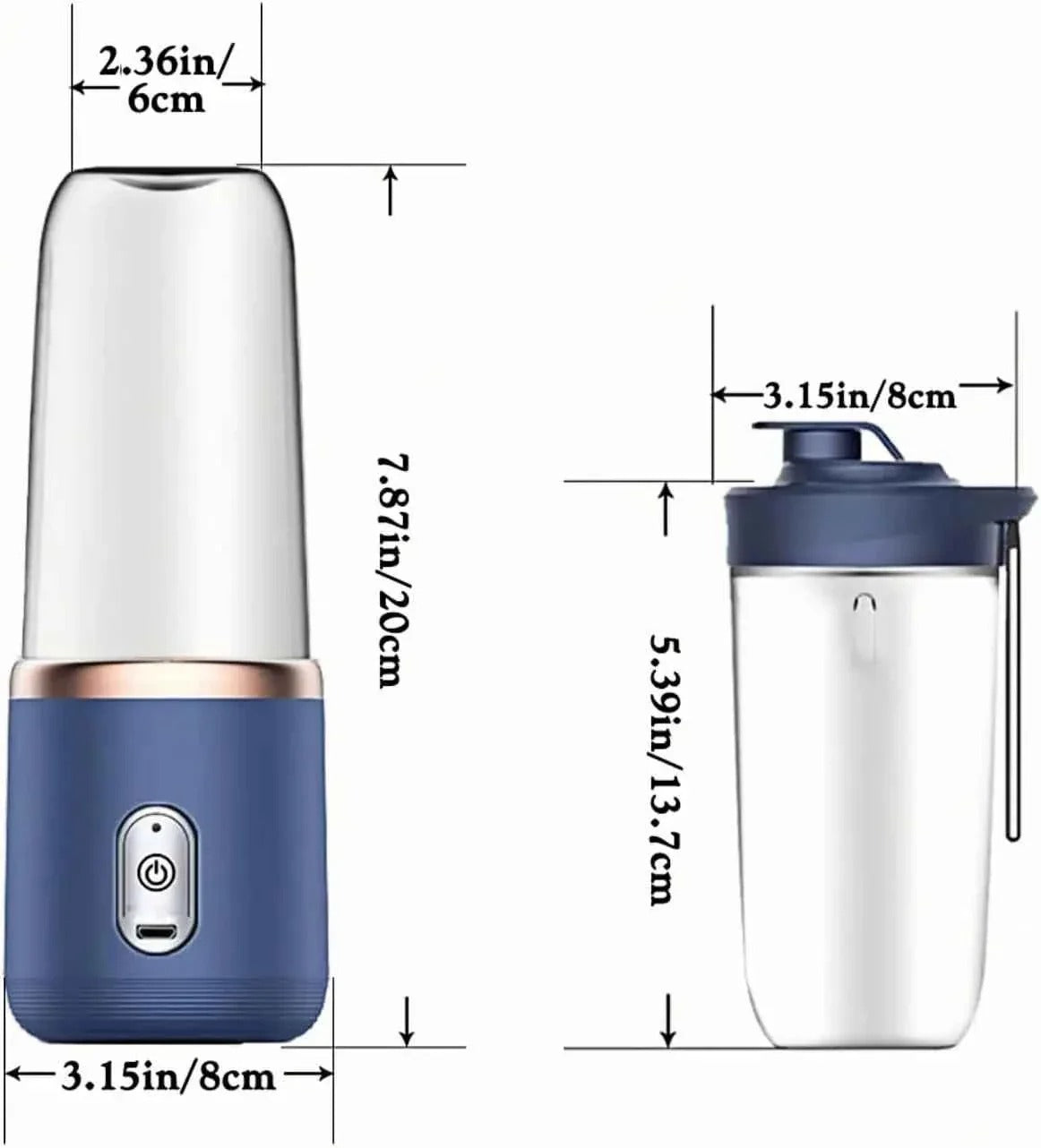 Portable USB Rechargeable Personal Blender Bottle – Mini Juicer Mixer for Smoothies & Shakes