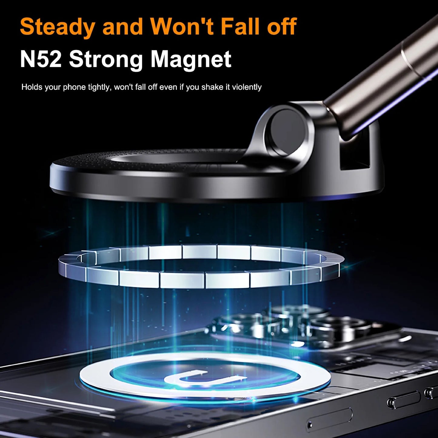 360° Magnetic Car Phone Holder | Strong Suction | Universal Mobile Mount