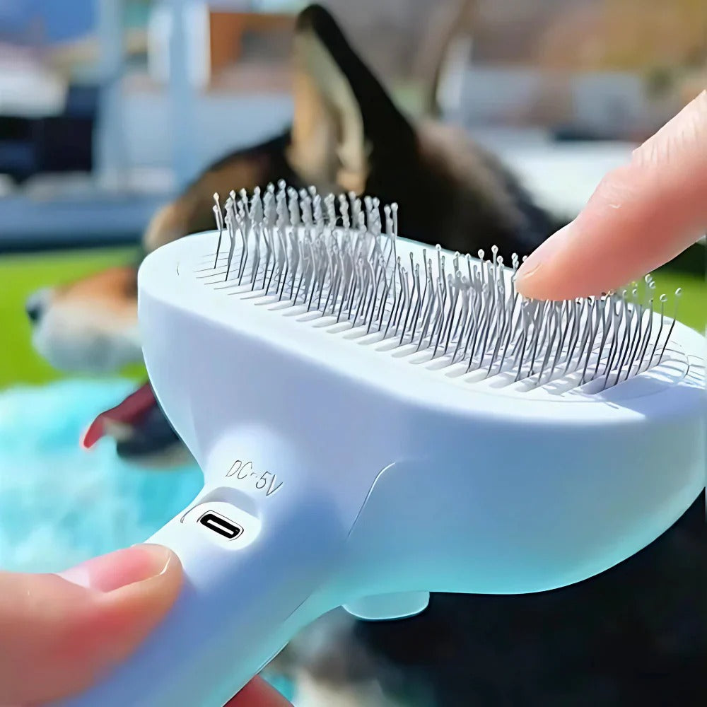 2-in-1 Self-Cleaning Cooling Pet Grooming Brush for Dogs & Cats