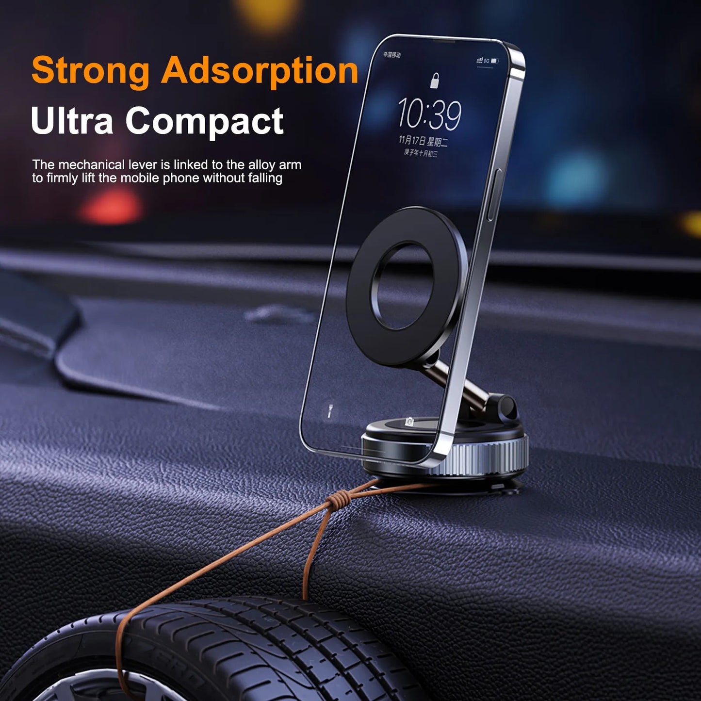 360° Magnetic Car Phone Holder | Strong Suction | Universal Mobile Mount